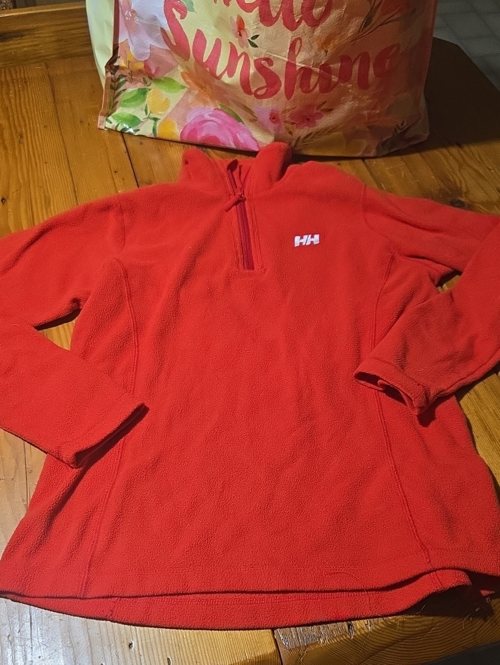 Helly Hansen Women's Bright Red Quarter-Zip Fleece Pullover Sz M